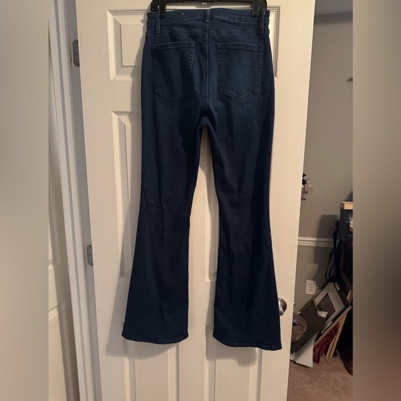 LOFT High Rise Slim Flare Jeans in Dark Wash - Picture 6 of 7